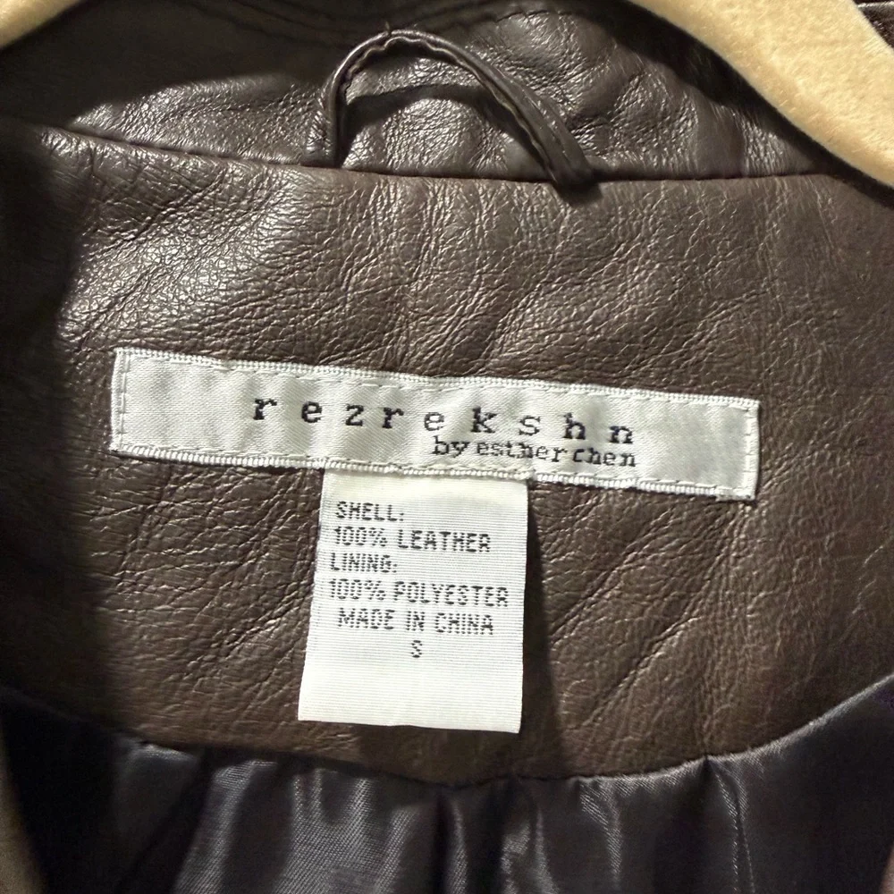 Rezrekshn bu Esther Chen woman leather moto jacket